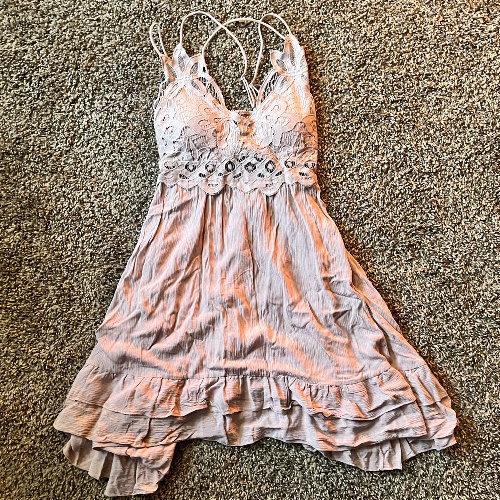 Rue21 Lace Trimmed Midi Dress in Light Pink
